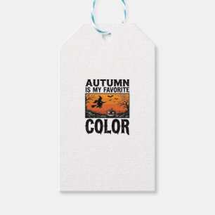 Étiquettes-cadeau Couleur préférée d'automne Halloween Citrouille Ve