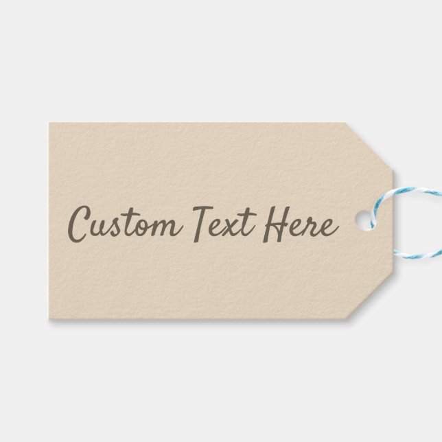 Étiquettes-cadeau Couleur uni Champagne beige (Devant (Horizontal))