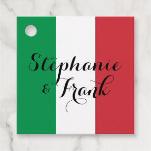 Étiquettes Cadeau Couleurs du drapeau italien pour un mariage