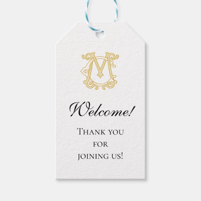 Étiquettes-cadeau COULEURS ÉDITABLES CM Monogramme MC Logo Favoriser (Devant)