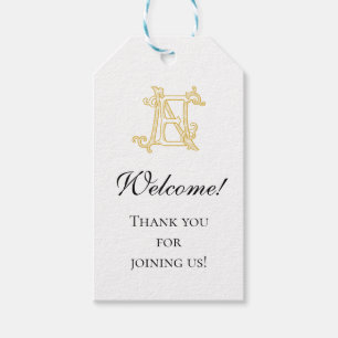 Étiquettes-cadeau COULEURS ÉDITABLES EN Monogramme NE Logo Favoriser