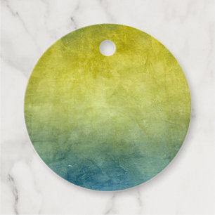 Étiquettes Cadeau Couleurs Grunge - Jaune & Bleu