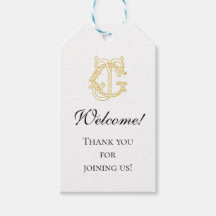 Étiquettes-cadeau COULEURS MODIFIABLES JG Monogram GJ Logo Favoriser