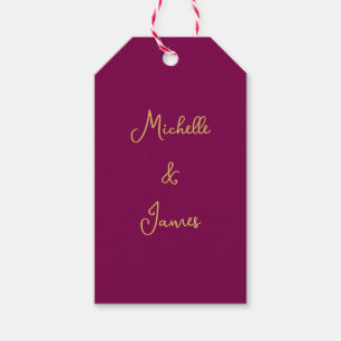 Étiquettes-cadeau Couleurs Vin & Or Professionnel Tendance Moderne