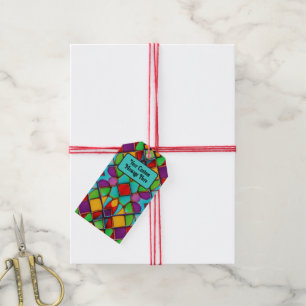 Étiquettes-cadeau Couleurs vives Peinture en verre avec plomb - Prop