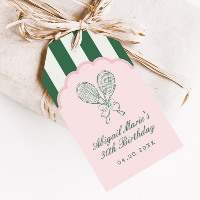 Étiquettes-cadeau Country Club Courtside Racquet Tennis Favor (Créateur téléchargé)