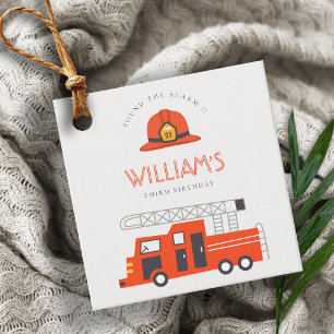 Étiquettes Cadeau Coupable Red Firetruck Engine Enfants N'importe qu
