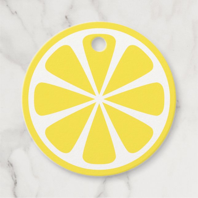 Étiquettes Cadeau Coupe de citron jaune mignon "Merci" Favoriser les (Devant)