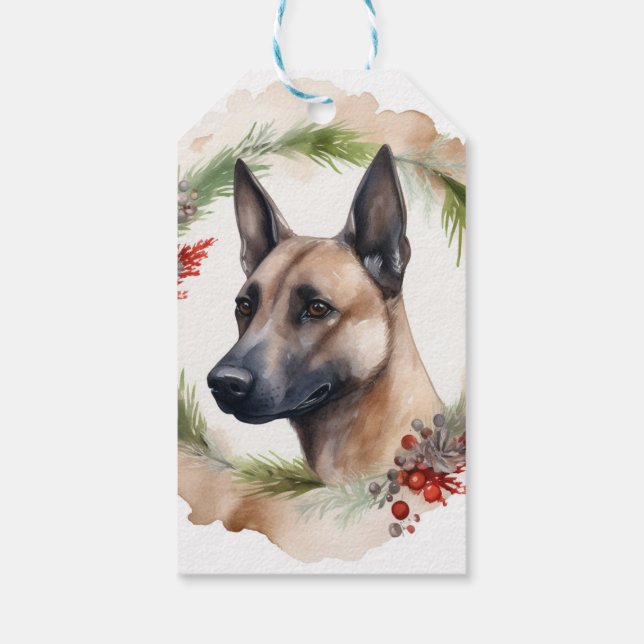 Étiquettes-cadeau Coupe de Fête de la couronne de Noël Malinoi (Dos)