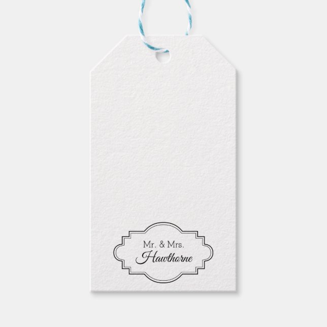 Étiquettes-cadeau Couple élégant personnalisé M. / Mme Initiales Mar (Devant)