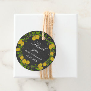 Étiquettes Cadeau Couronne de citron à l'aquarelle tableau noir cade