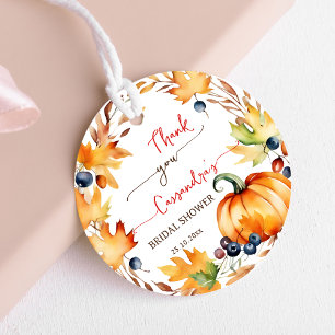 Étiquettes Cadeau Couronne de feuilles de citrouille pour tomber amo