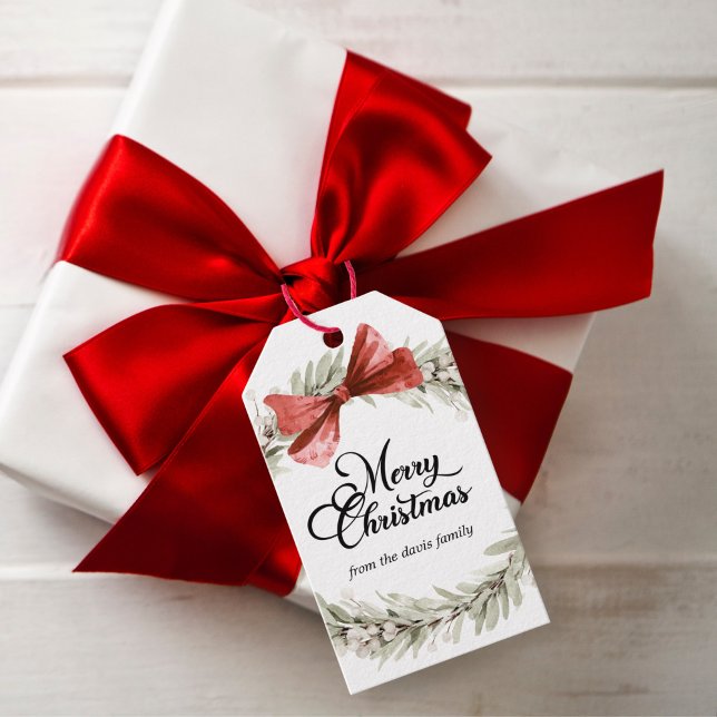 Étiquettes-cadeau Couronne de Noël joyeux (Créateur téléchargé)