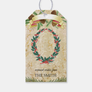 Étiquettes-cadeau Couronne de Noël, Joyeux Noël Tags cadeaux
