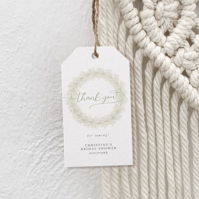 Étiquettes-cadeau Couronne de Respiration de Bébé Remerciements de F (Créateur téléchargé)