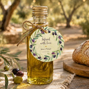 Étiquettes Cadeau Couronne d'huile d'olive imprégnée d'amour Mariage