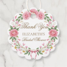 Couronne florale rose pâle délicate Script Merci