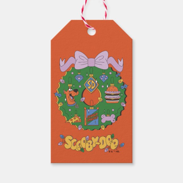 Étiquettes-cadeau Couronne graphique de snack de vacances de Scooby- (Devant)