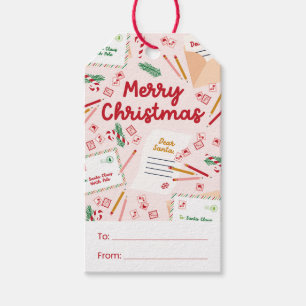 Étiquettes-cadeau Courrier et lettres de vacances à Père Noël - Joye