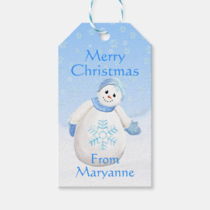 Étiquettes-cadeau Coutume adorable de bonhomme de neige