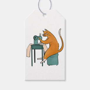Étiquettes-cadeau Couture vintage de chat
