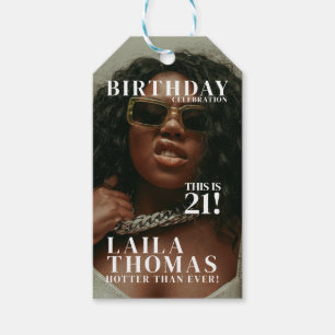 Étiquettes-cadeau Couverture de magazine de fête d'anniversaire sur
