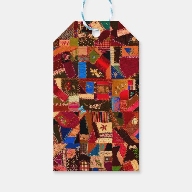 Étiquettes-cadeau Couvre-lit fou vintage vibrant (Devant)