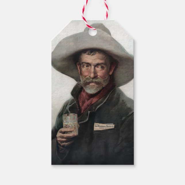 Étiquettes-cadeau Cowboy espagnol Ranchero dans le Vieux-Ouest Saloo (Devant)