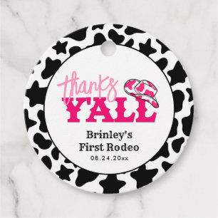 Étiquettes Cadeau Cowgirl Disco Rose Premier Rodéo Merci Y'all