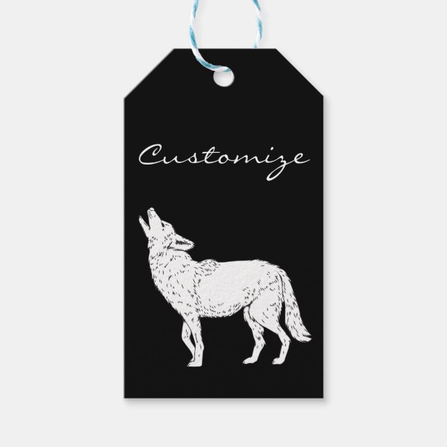 Étiquettes-cadeau Coyote Howling Thunder_Cove (Devant)