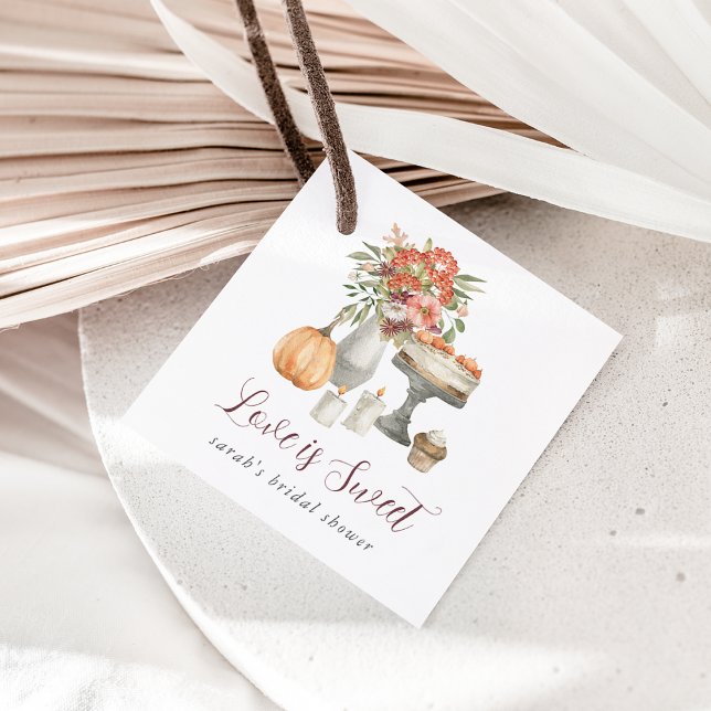Étiquettes Cadeau Cozy Fall Pumpkin "L'amour est doux" (Créateur téléchargé)