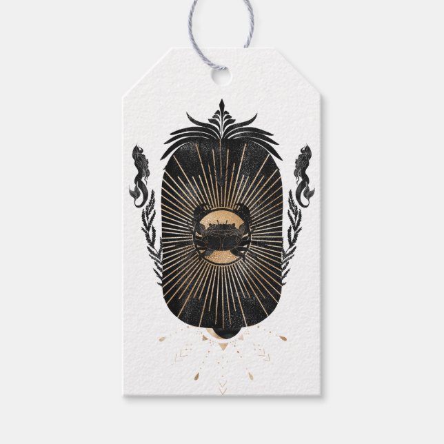 Étiquettes-cadeau Crabe cosmique mystique (Devant)