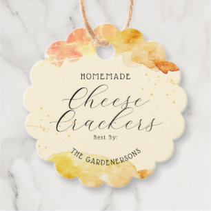 Étiquettes Cadeau Crackers au fromage maison Aquarelle