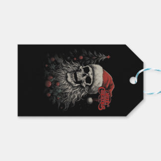 Étiquettes-cadeau Crâne de squelette Noël joyeux drôle Santa apparié