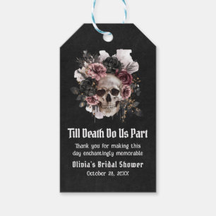 Étiquettes-cadeau Crâne Floral Jusqu'à Ce Que La Mort Nous Sépare En