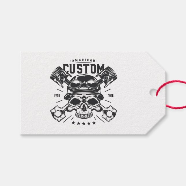 Étiquettes-cadeau Crâne viking (Devant (Horizontal))