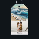 Étiquettes-cadeau Crashing Ocean Waves Rustic Coastal Beach Wedding<br><div class="desc">Balises cadeaux</div>