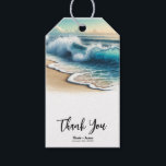 Étiquettes-cadeau Crashing Ocean Waves Rustic Coastal Beach Wedding<br><div class="desc">Balises cadeaux</div>