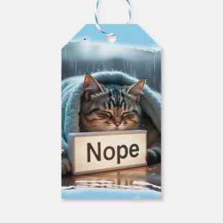 Étiquettes-cadeau Création de chat drôle paresseux