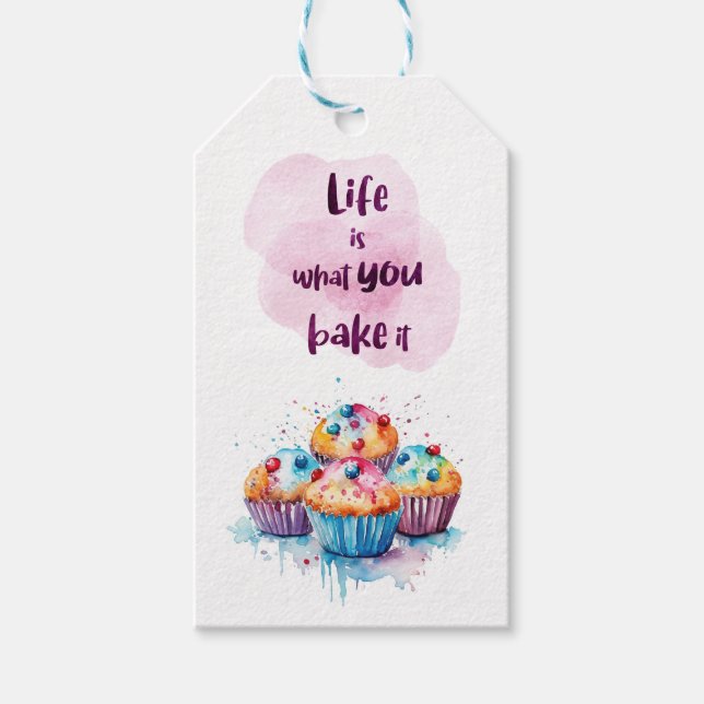 Étiquettes-cadeau Création de gâteau sucré  (Devant)