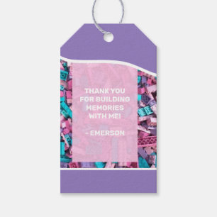 Étiquettes-cadeau Creative Pastel rose violet briques de constructio