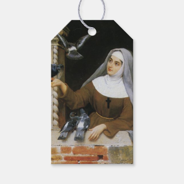 Étiquettes-cadeau Créatures de Dieu (Nonne chrétienne nourricière de (Devant)