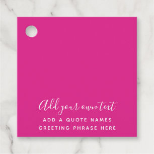 Étiquettes Cadeau Créer son propre CERISE PINK Texte personnalisé