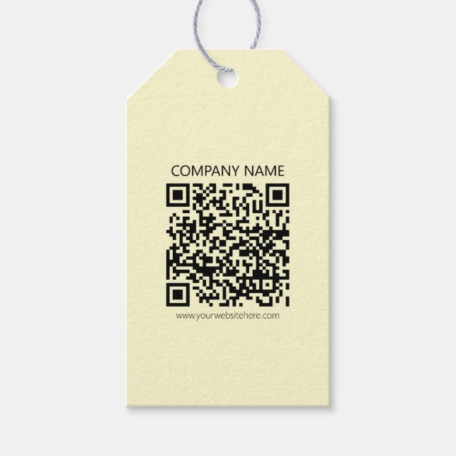 Étiquettes-cadeau Créer un code QR | Jaune pâle (Devant)