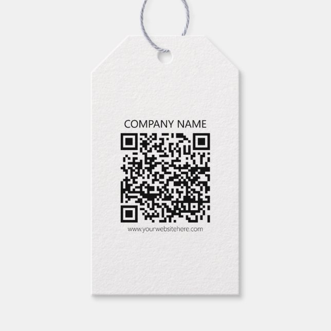 Étiquettes-cadeau Créer votre propre code QR | Noir et blanc (Devant)