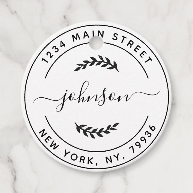 Étiquettes Cadeau Créez votre propre adresse de retour d'arrondi (Devant)