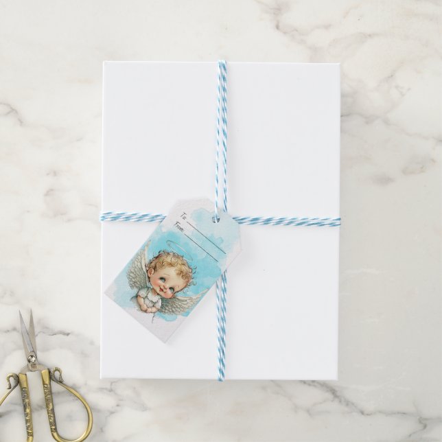 Étiquettes-cadeau Créez Votre Propre Ange de Noël Bébé Adorable (Avec de laficelle)
