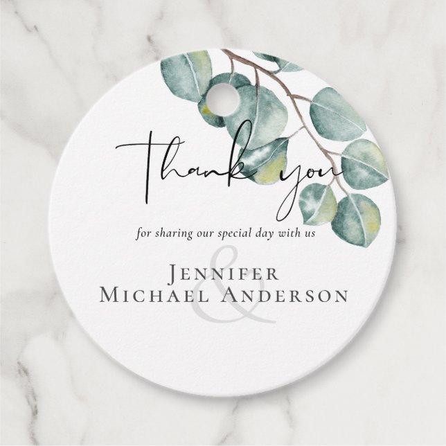 Étiquettes Cadeau Créez votre propre décoration de mariage en eucaly (Devant)