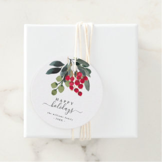 Étiquettes Cadeau Créez votre propre Sticker rond Joyeux Script de v