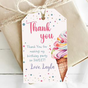 Étiquettes-cadeau Crème de glace 1er fête d'anniversaire